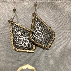 Kendra Scott Addie Gold Drop Earrings in Silver Filigree Mix